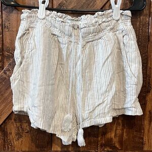 Abercrombie & Fitch Striped linen blend Shorts Drawstring‎ Waist Casual Summer